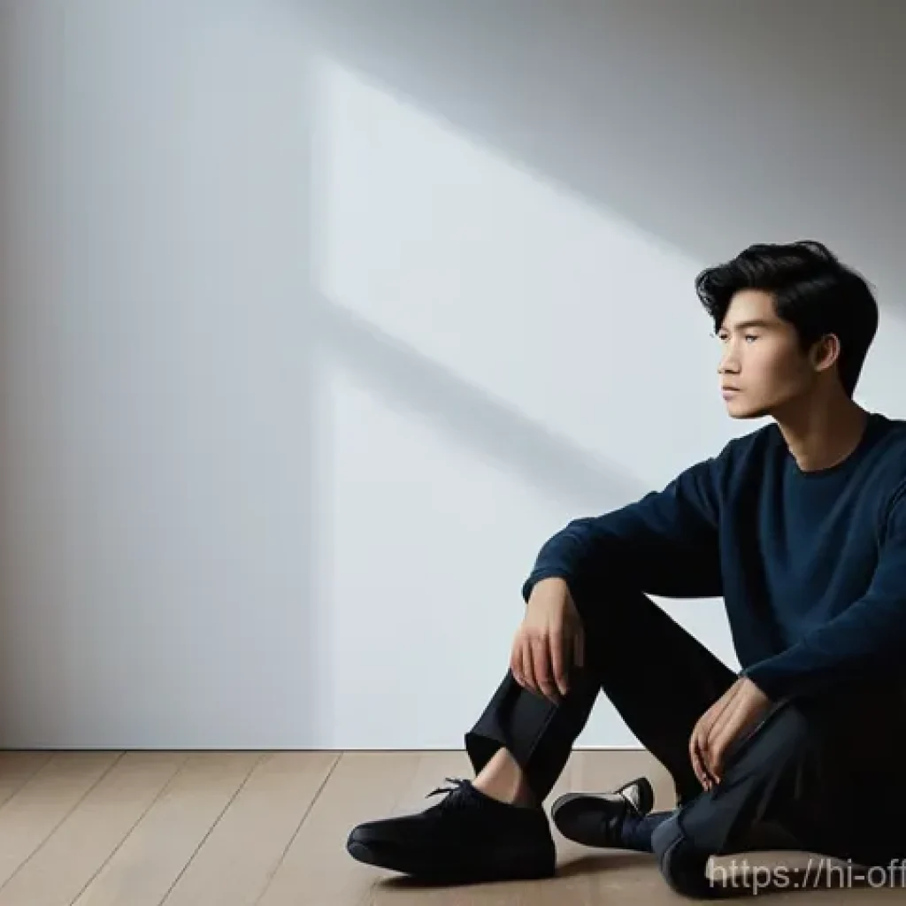 범죄 유형별 가해자 인터뷰 사례 - **Prompt:** A young adult, male or female, sitting alone in a dimly lit, minimalist room. Their post...