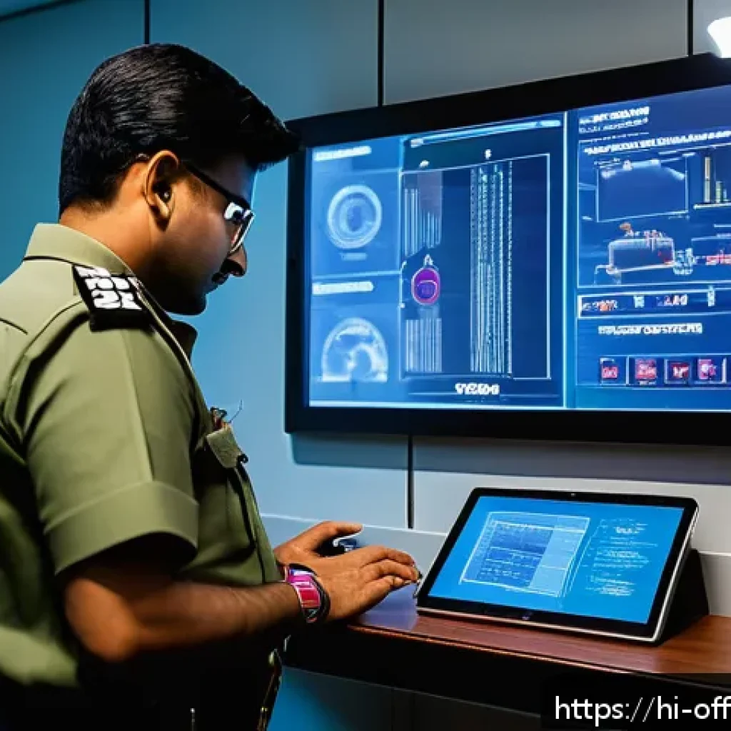 범죄자의 거짓말 탐지 기술 - A high-tech police interrogation room featuring advanced psychophysiological lie detection equipment...