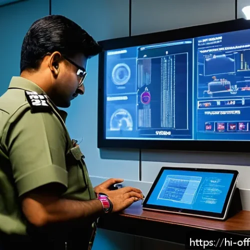 Home 33 범죄자의 거짓말 탐지 기술 - A high-tech police interrogation room featuring advanced psychophysiological lie detection equipment...