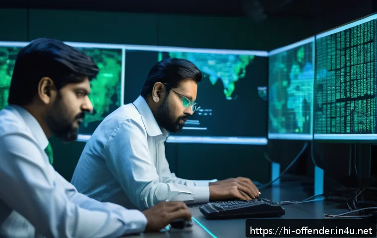 범죄자의 인터넷 댓글 활동 분석 - A detailed digital crime investigation scene set in a high-tech cyber forensic lab, featuring a dive...