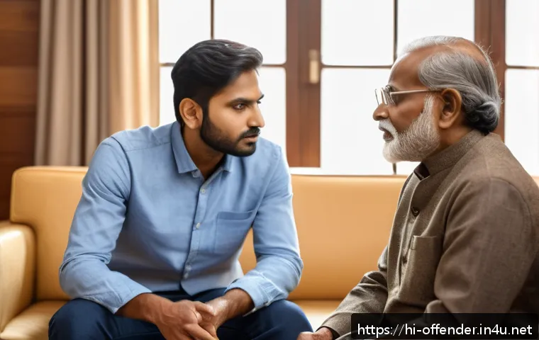 성범죄자의 행동 패턴 및 재범 방지 대책 - A detailed psychological counseling session scene featuring a middle-aged Indian male therapist atte...